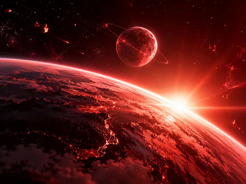 Sunrise over a red planet, honoring TRON's past